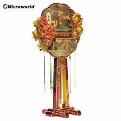 Microworld 3d metal nano puzzle chinês província de shanxi destaque edifícios modelo kits diy corte a laser brinquedos educativos presente