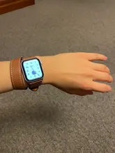 Correa de doble recorrido para Apple watch, correa de reloj de cuero genuino de 44mm/40mm 42mm/38mm, serie iWatch 5 4 3 se 6