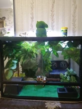 Simulation Green Hanging Leaves for Aquarium Fish Tank Reptile Feeder Box Decor