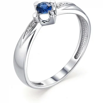 

Alcor ring with sapphire and diamonds in white gold