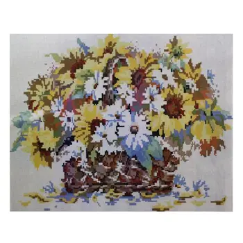 

Gz046 mosaic on a wooden base 'Bouquet field color', 40*50 cm
