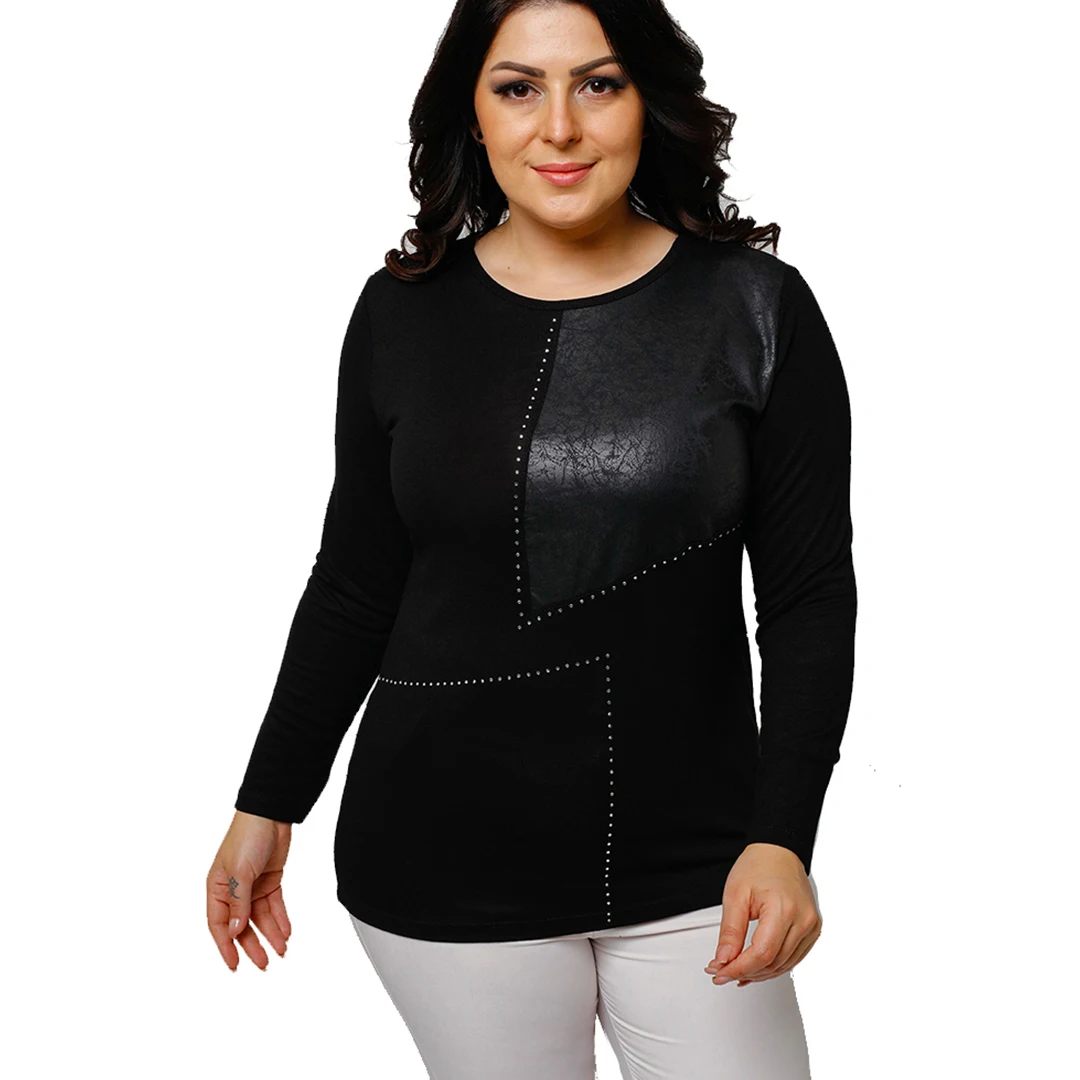 blusa negra mujer talla grande