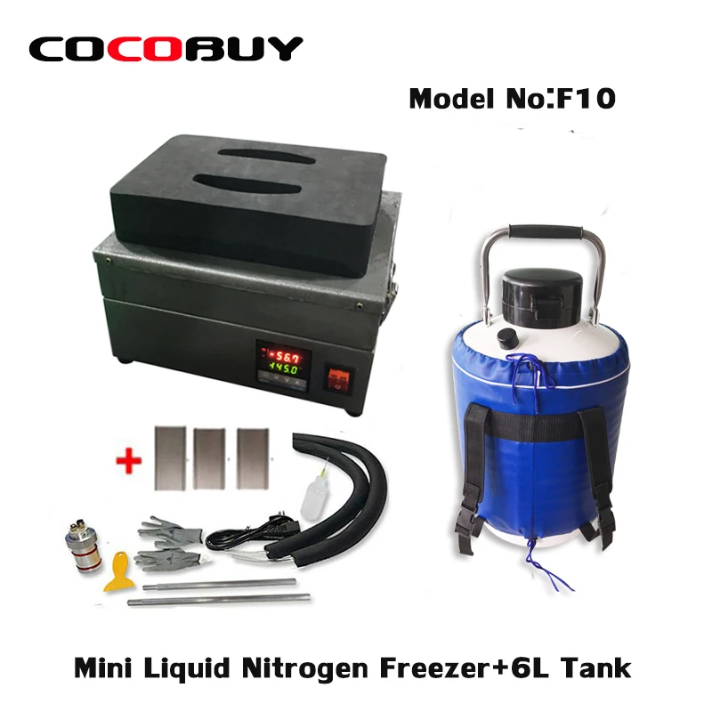  Mini Liquid Nitrogen Freezer NOVECEL F10 Phone lcd Screen separating machine+6L tank(empty) for lcd