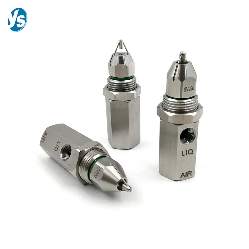 304 stainless steel air atomizing nozzle ultrasonic fine mist nozzle dust removal nozle Regulating valve