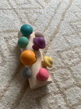Bloques de arcoíris de madera Montessori para bebé, juego de recolección de setas, juguetes educativos de madera para bebé, ensamblaje a juego con forma de desarrollo