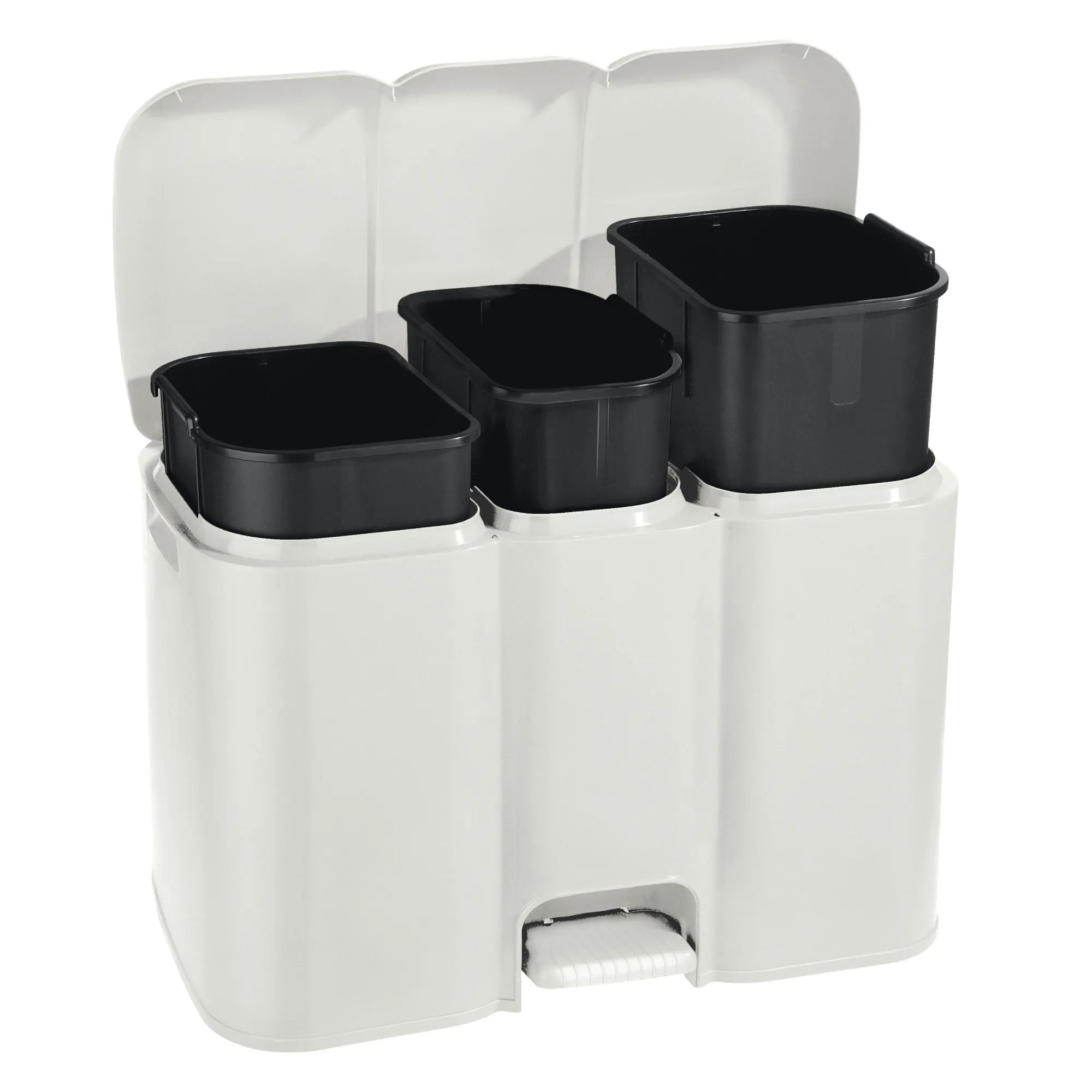 CUBO DE RECICLAJE ECOLÓGICO 36 LITROS DE 3 COMPARTIMENTOS (2 DE 8 L + 1 DE  20 L), RECICLAJE DE BASURA