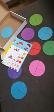 Montessori Mathematics Fraction-Board Learning-Wood-Toys Decomposition Colorful Kids