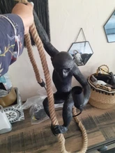 Light-Fixtures Pendant-Lamp Animal-Lighting Loft Hemp-Rope Cafe Gold E27 Black Resin