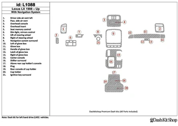 

Interior trim for Lexus LX-470 1998-UP. Set L1088.