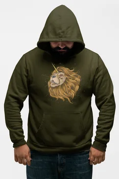 

Angemiel Wear Unicorn Lion Green Men 'S Hooded Sweatshirt