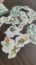 Lote de 45 unidades de adhesivos de menta para plantas, adhesivos de papelería Diy para álbum de recortes, diario, planificador, pegatina para diario, etiqueta decorativa para niños