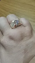 FDLK-anillo lujoso de oro rosa para hombre, piedra Natural de cristal, regalo de aniversario para novio, banda de boda de compromiso para banquete