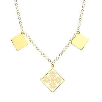 

Choker 18k gold rhombus 44cm. 7,15gr. [AB3158]
