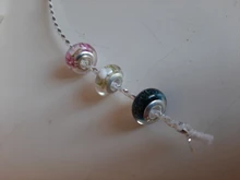 Cuentas de cristal de Murano luminosas para fabricación de joyas, abalorio de Color plateado, rosa, Original, para pulsera