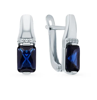 

Silver earrings with cubic zirconia and nanosaphires sunlight sample 925