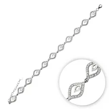 Серебряный 925 пробы браслет с цирконием