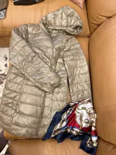 Chaqueta larga con capucha para mujer, abrigo ultraligero de plumón de pato blanco para otoño e invierno, Parkas portátiles, color liso, 7XL