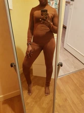 FQLWL-mono Sexy de manga larga para mujer, traje de una pieza con cuello de tortuga, color marrón, blanco y negro, para invierno