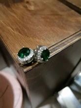 Pendientes clásicos de circonia cúbica para mujer, aretes redondos de cristal, color verde, Multicolor, AE176