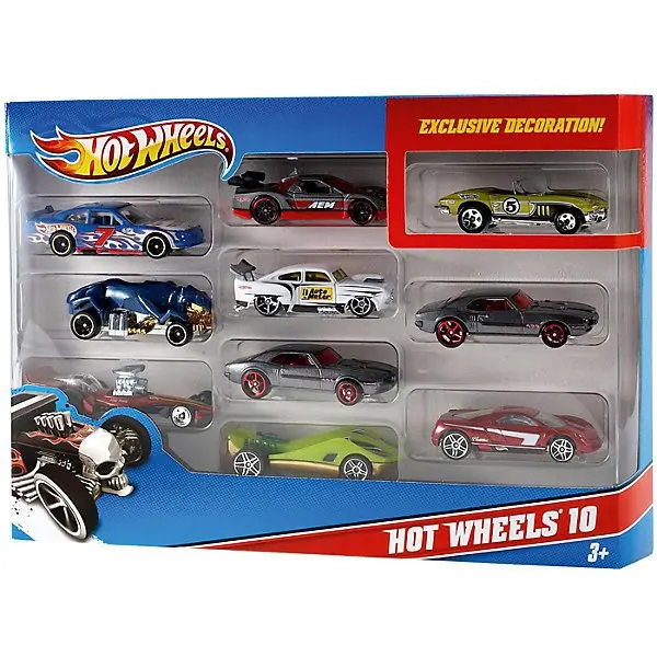 Набор металлических машинок Hot Wheels, 10 штук