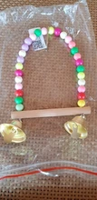 Swing-Toy Perch Beads Bird-Supplies Parrots Wooden Hanging Natural with Colorful