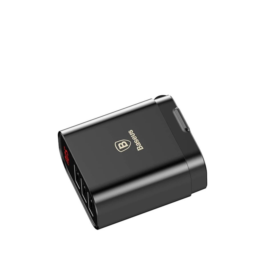 Charger Baseus Mirror Lake Intelligent Digital Display 3USB Travel Charger 3.4A CCALL-AH01(Black