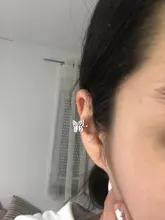 MENGJIQIAO-Clips de Metal con forma de mariposa para mujeres y niñas, joyería de oreja de cartílago falsa, sin Piercing