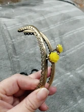 10,5 CM latón antiguo en forma de arco Rosa bolso de mano con marco de Metal bolso de beso cierre DIY acolchado monedero hecho a mano bolso