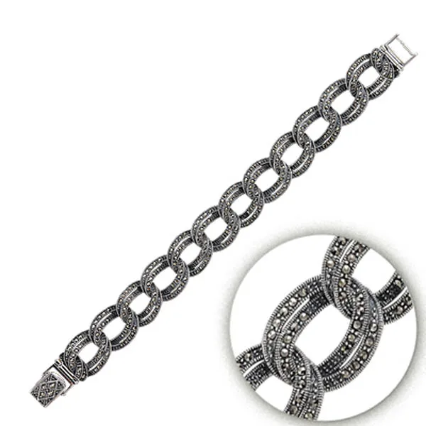 Серебряный 925 пробы Браслет из марказита