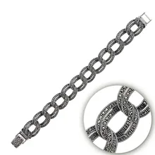 Серебряный 925 пробы Браслет из марказита