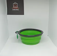 Taza plegable de viaje para alimentación de agua, contenedor portátil de comida para cachorros, para perros y gatos, bandeja de alimentación, 350ML