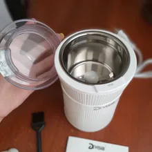 DEVISIB-Molinillo Eléctrico de café, 50g, con cuchilla de acero inoxidable y cepillo de tazón, incluyendo para hacer granos, nueces, especias, granos de azúcar
