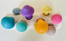 Bloques de arcoíris de madera Montessori para bebé, juego de recolección de setas, juguetes educativos de madera para bebé, ensamblaje a juego con forma de desarrollo