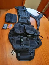 Vest Pouches Pet-Harness Dogs No-Pull Training Molle Military Hiking Tactical Large Medium