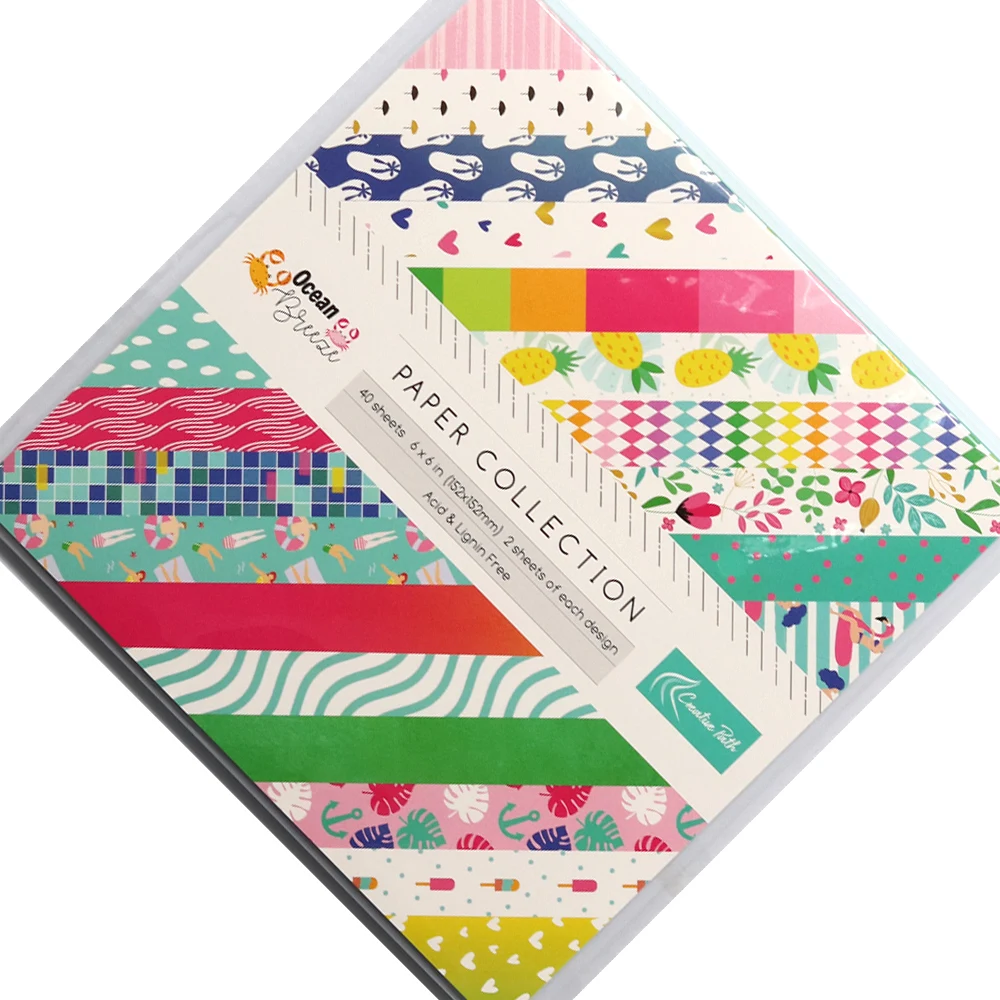 Kreatives Scrapbooking-Hintergrundpapier „Ocean Breeze“ mit 6-Zoll-Ananas-Muster, dekoratives Papier für Journaling und Origami-Bastelarbeiten – Detail 13