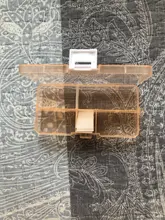 Caja de almacenamiento con bolsillos para señuelos de pesca, caja de 10 compartimentos para cebos de pesca, transparente, cuadrada