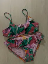 Bañador Tropical de flores para niña, traje de baño de dos piezas con volantes para niña de 7 a 14 años, conjunto de Bikini para niña, ropa de playa
