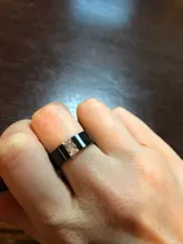 Carofeez-Anillo de piedras de imitación tipo circón para hombre y mujer, joyería negra, accesorios para amantes