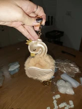 Lindo rosa flamingo llavero pompón Cisne clave cadena Bola de piel de conejo de imitación mujeres coche bolsa pompón llavero Pom titular de regalo