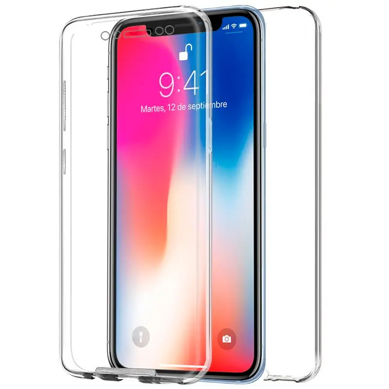 Чехол-подставка из прозрачного поликарбоната+ ТПУ 360 всего тела для Apple IPhone X | IPhone XS спереди и сзади двойной 3D