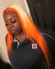 Peluca de cabello humano liso con encaje Frontal, pelo 613 Rubio degradado, sin pegamento, predesplumada, 13x6, 360