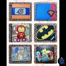 Billetera de dibujos animados wu kong, billetera corta con ranura para tarjetas de crédito, para estudiantes y adolescentes