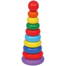 Деревянная пирамидка Краснокамская игрушка "Кольцевая новая"