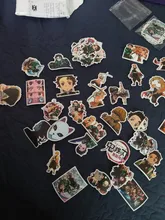Pegatinas de Anime Demon Slayer Kimetsu No Yaiba, pegatina para ordenador portátil, equipaje de motocicleta, regalo para niños, pegatina de juguete, 50 Uds.