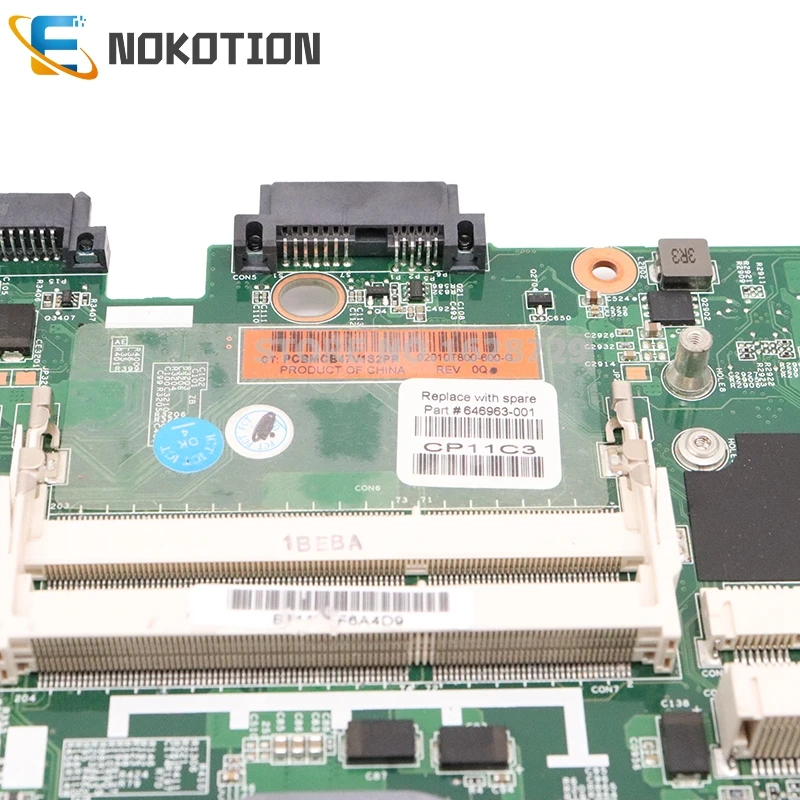 NOKOTION 646963-001 646963-501 для hp ProBook 6560B 8560P материнская плата для ноутбука QM67 DDR3 HD 7400M GPU