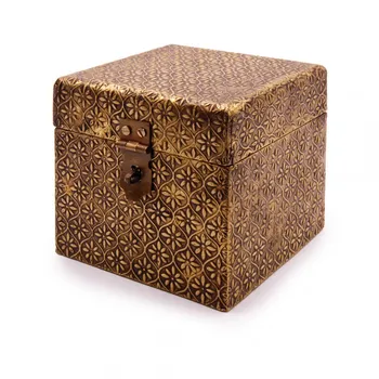 

Casket chest upholstered with metal