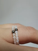 Anillo de Anillos de piedra Natural hecho a mano bohemio para mujer, con cuentas de acero inoxidable, multicolor, cuerda elástica, promesa de boda, ajustable