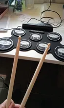 Juego de tambor electrónico portátil, USB Digital, 7 almohadillas enrolladas, Kit de almohadilla de tambor eléctrico de silicona con baquetas, Pedal de pie