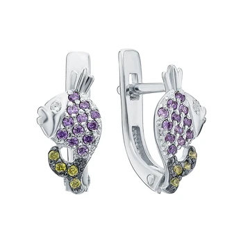 

Silver earrings with cubic zirconia sunlight sample 925