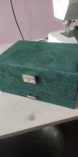 WE New-estuche de 3 capas con broche verde para mujer, organizador de joyería, anillo grande, collar, soporte de maquillaje, caja de joyería de terciopelo con cerradura